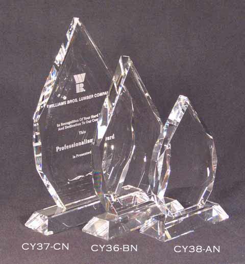 Image of 3optical crystal arrowhead awards