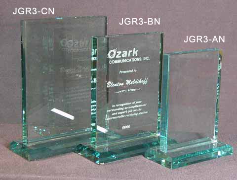 Image of large thick jade glass rectangle awards