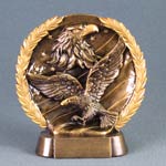 Image of a gold colored eagle wreath bowl