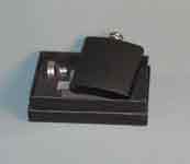 This is a image of a black color flask with funel gift boxed