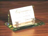 Image of a jade glass business card holder