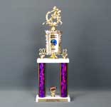 This is a image of a two colum star frame trophy with a double action top