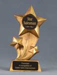 This is a image of a gold color rising star with logo center